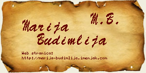 Marija Budimlija vizit kartica